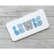Personalised Name Puzzle - Grey and Sky Blue